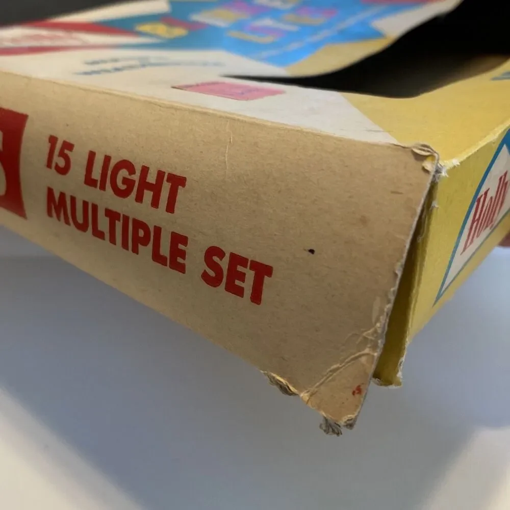 Vintage Holly Blinker Lites EMPTY BOX ONLY Very Colorful Large Letterpress USA